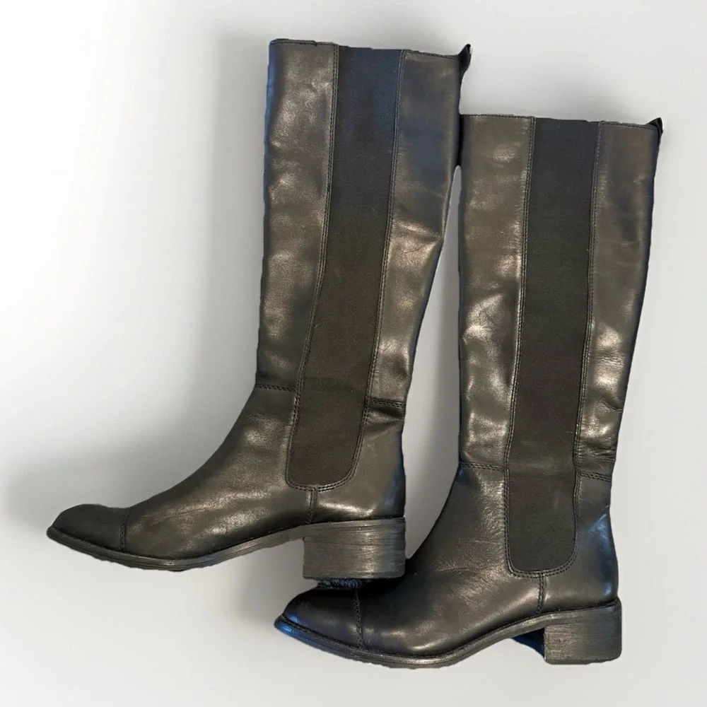 BcBG Generation WOMEN'S BLACK LEATHER BOOTS SIZE‎ 6.5B